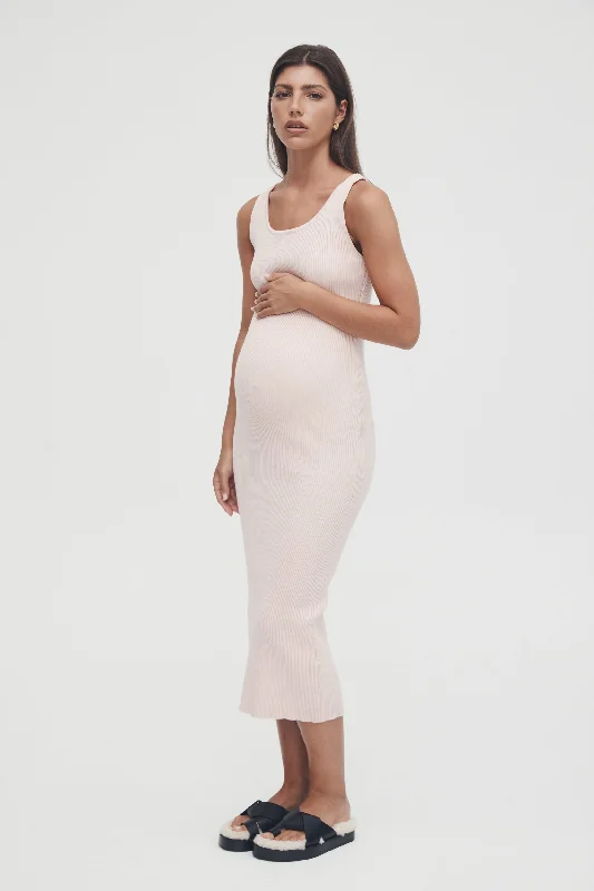 Nursing bras with a focus on support and stability during exercise and workouts during breastfeeding-Coastline Knit Dress II (Peony)