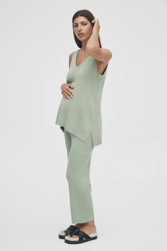 Maternity bras that are compatible with breast pumps and nursing pads-Knit Pant (Sage) - FINAL SALE Maternity bras that are compatible with breast pumps and nursing pads-Knit Pant (Sage) - FINAL SALE