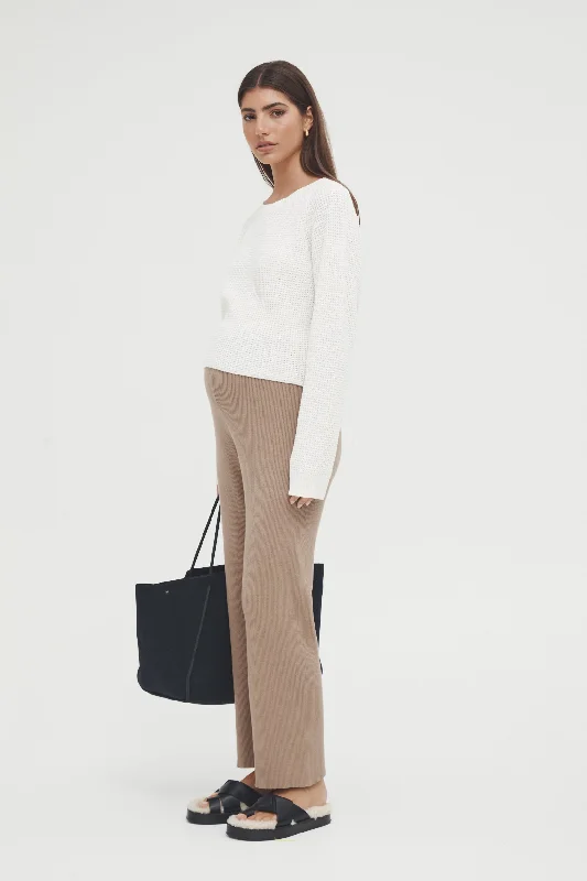 Nursing bras with a focus on style and fashion for everyday wear and casual outings during breastfeeding-Knit Pant (Tan) Nursing bras with a focus on style and fashion for everyday wear and casual outings during breastfeeding-Knit Pant (Tan)
