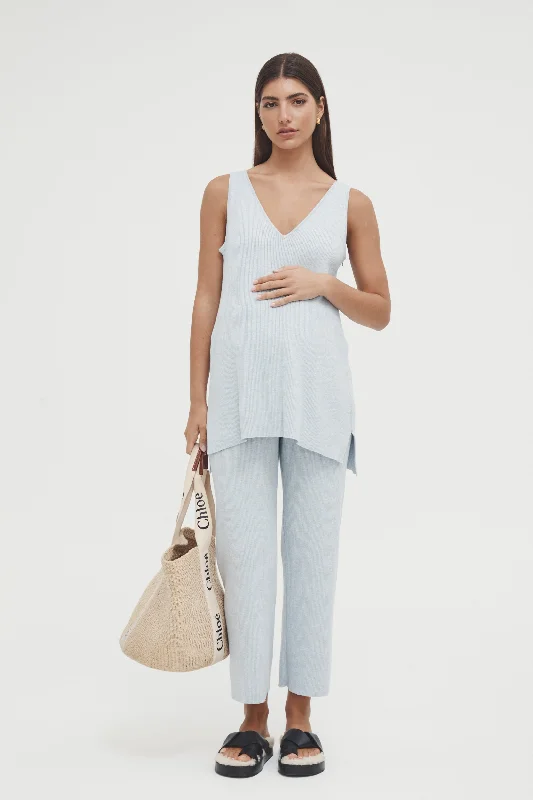 Nursing bras with a focus on comfort during hot summer days and outdoor activities with a baby during breastfeeding-Knit Tank (Ice Blue Marle) Nursing bras with a focus on comfort during hot summer days and outdoor activities with a baby during breastfeeding-Knit Tank (Ice Blue Marle)