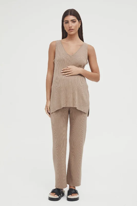 Maternity bras designed for women with smaller breasts and lift-Knit Tank (Tan)