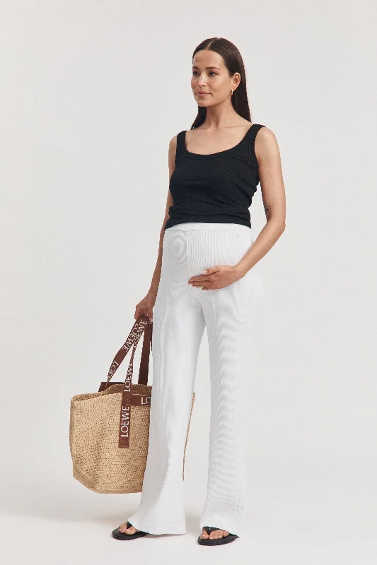 Maternity bras with a focus on comfort during hot weather and summer months-Fitted Rib Crop (Black)