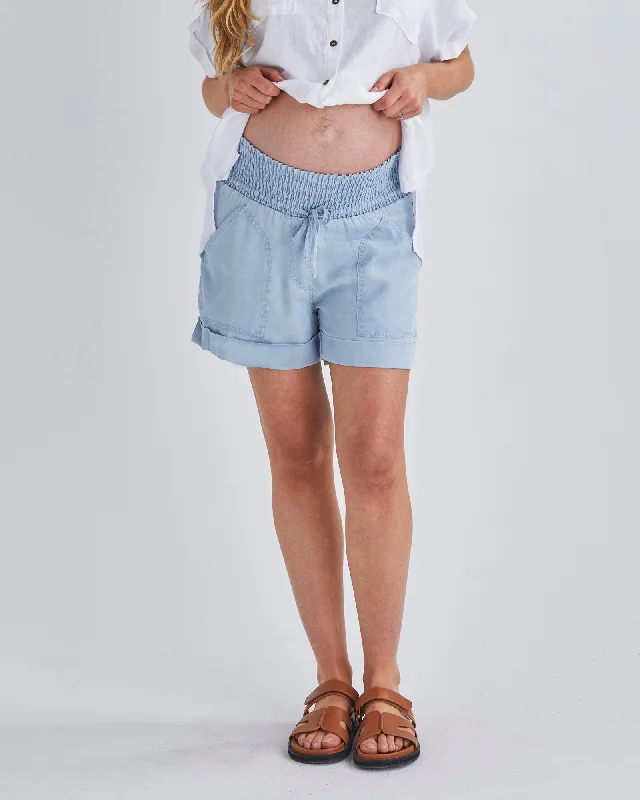Maternity bras suitable for women with larger breasts and extra lift during postpartum recovery and breastfeeding-Maternity Denim Tencel  Shorts