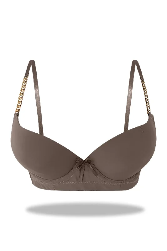 Women's bras for postpartum support-Mauve Premium Padded Bra with stylish Straps