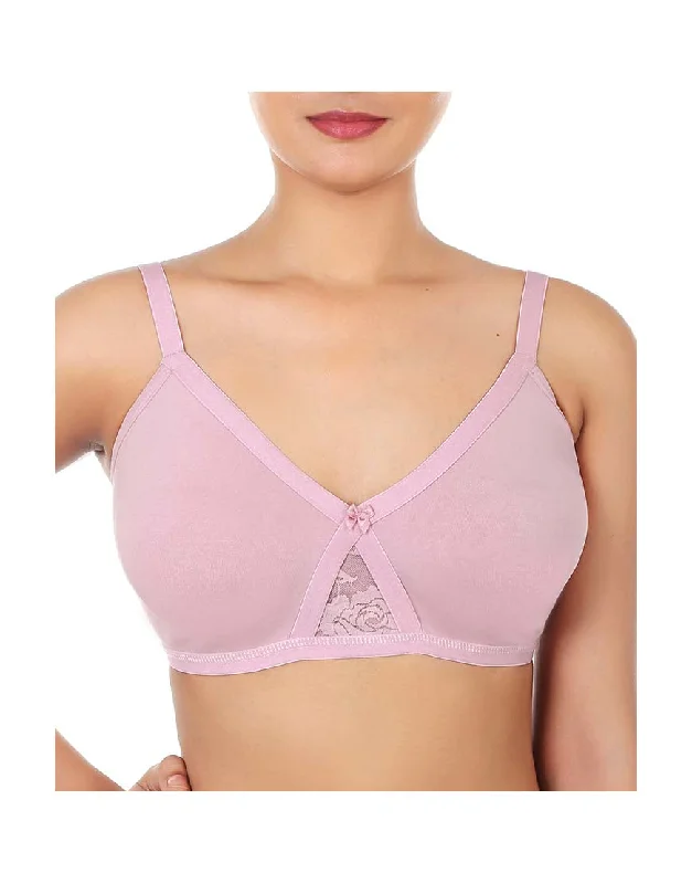 Seamless bras for invisible support-WIREFREE SUPER SUPPORT BRA WITH TOUCH OF LACE-DAWN PINK Seamless bras for invisible support-WIREFREE SUPER SUPPORT BRA WITH TOUCH OF LACE-DAWN PINK