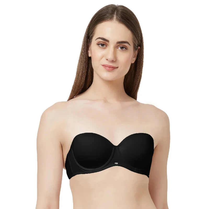 No-show bras for tight-fitting clothes-Medium Coverage Padded Wired Multiway Strapless Bra with Detachable Straps-FB-508A No-show bras for tight-fitting clothes-Medium Coverage Padded Wired Multiway Strapless Bra with Detachable Straps-FB-508A
