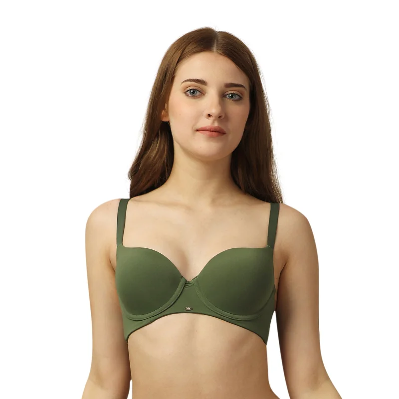 Sleep bras for restful nights-Medium Coverage Padded Wired T-shirt Bra-CB-135