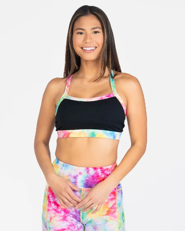 Best breathable sports bras for runners-Meredith Bra - Rainbow Tie Dye