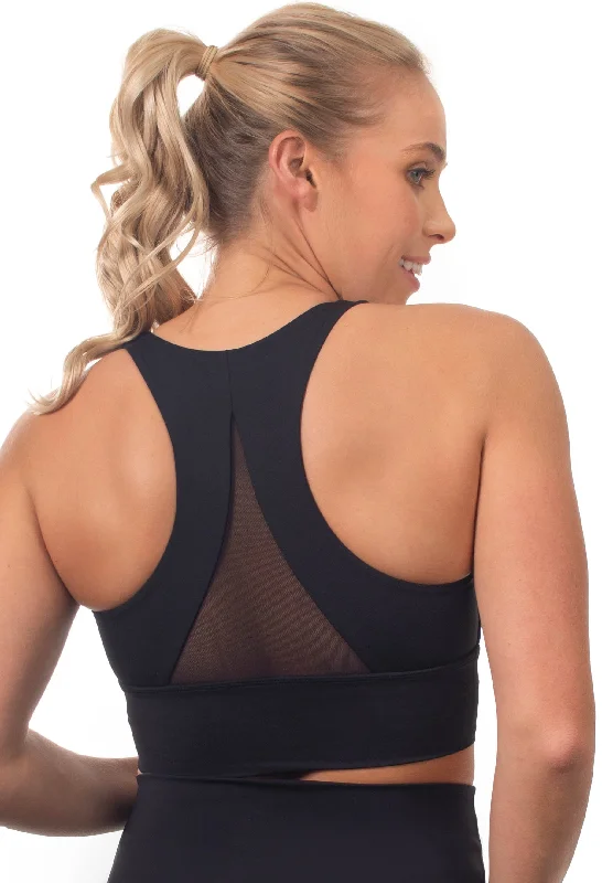 Lightweight bras for hot climates-Sports bra - Long Line with a Mesh Racer Back
