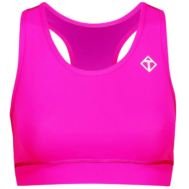 High-performance sports bras for runners-Neon Pink Racer Back Bra