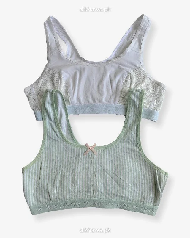 Non wired bras for women who want flexibility-Non Padded Ladies Jogging Bra - Sports Bra - Soft Padded Imported Stocklot Branded Pushup Bra - Single Padded Bra - Pack of 2