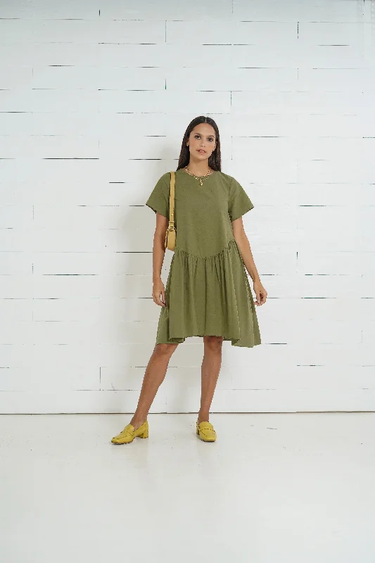 Nursing bras with a focus on comfort during cold weather and winter months-Olivia Nursing Dress     (Burnt Olive)