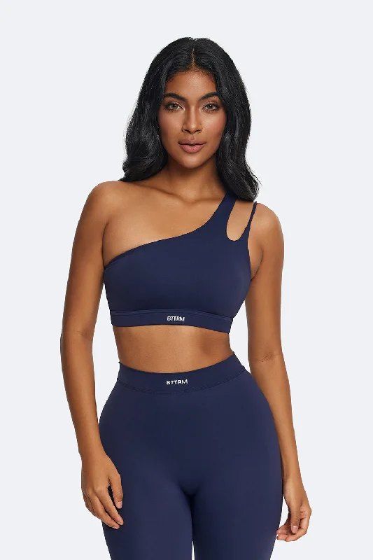 Sports bras with cooling technology-One-Shoulder Strap Top