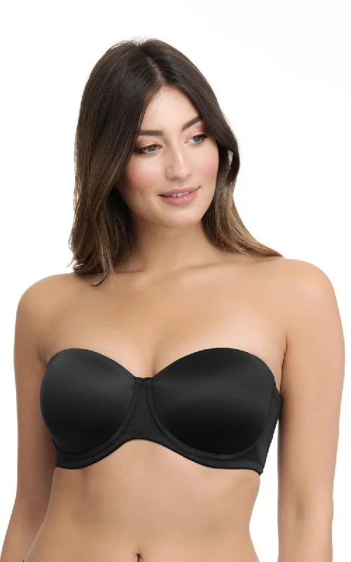 Wireless bras for larger breasts-Ultimo Original Strapless Padded Wired Multiway Bra - Black