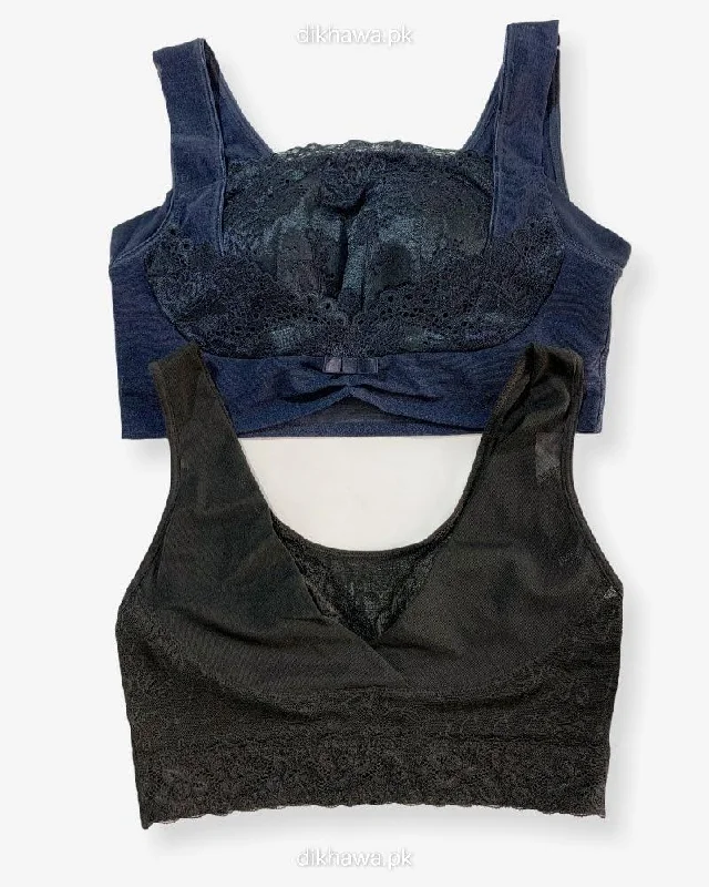 Wireless bras with a focus on comfort during lively living routines-Pack Of 2 - Girls, Women Sports Non Padded Bra Ladies Jogging Bra Imported Stocklot Branded Sports Bra Wireless bras with a focus on comfort during lively living routines-Pack Of 2 - Girls, Women Sports Non Padded Bra Ladies Jogging Bra Imported Stocklot Branded Sports Bra