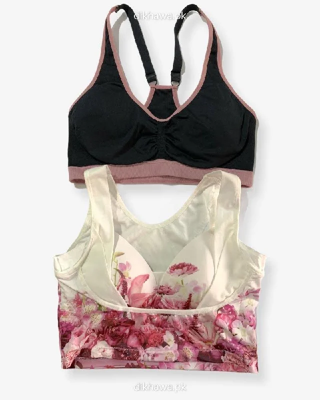 Non wired bras for women who prioritize comfort during amusing living practices-Pack Of 2 - Girls, Women Sports Non Padded Bra Ladies Jogging Bra Imported Stocklot Branded Sports Bra Non wired bras for women who prioritize comfort during amusing living practices-Pack Of 2 - Girls, Women Sports Non Padded Bra Ladies Jogging Bra Imported Stocklot Branded Sports Bra