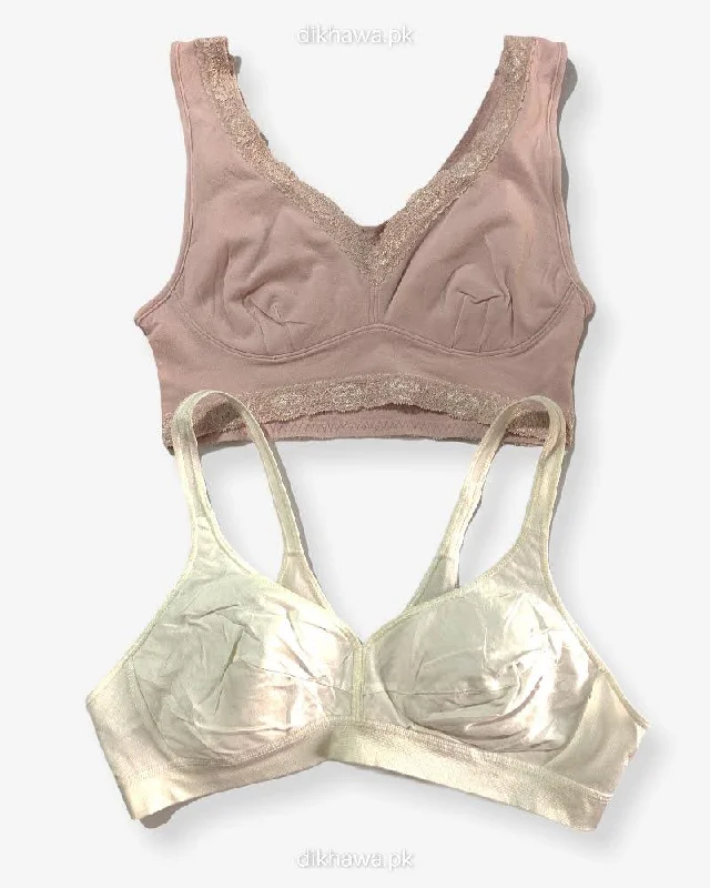 Wireless bras with a focus on comfort during entertaining living routines-Pack Of 2 - Girls, Women Sports Non Padded Bra Ladies Jogging Bra Imported Stocklot Branded Sports Bra Wireless bras with a focus on comfort during entertaining living routines-Pack Of 2 - Girls, Women Sports Non Padded Bra Ladies Jogging Bra Imported Stocklot Branded Sports Bra