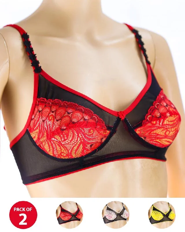 Soft cup bras for women who value comfort during strength training-Pack of 2 Madam Bra - Rain - Non Padded Bra - Non Wired Bra Soft cup bras for women who value comfort during strength training-Pack of 2 Madam Bra - Rain - Non Padded Bra - Non Wired Bra