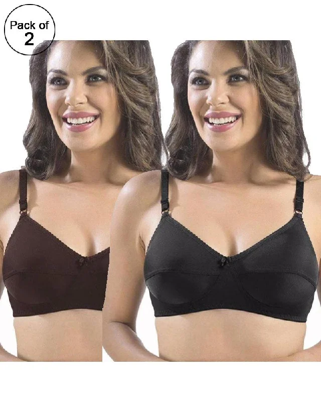 Non wired bras for women who prefer a comfortable fit for yoga meditation-Pack of 2 - Sonari Loreal Bra - Non Padded Non Wired - Imported Bra - Random Colors Non wired bras for women who prefer a comfortable fit for yoga meditation-Pack of 2 - Sonari Loreal Bra - Non Padded Non Wired - Imported Bra - Random Colors