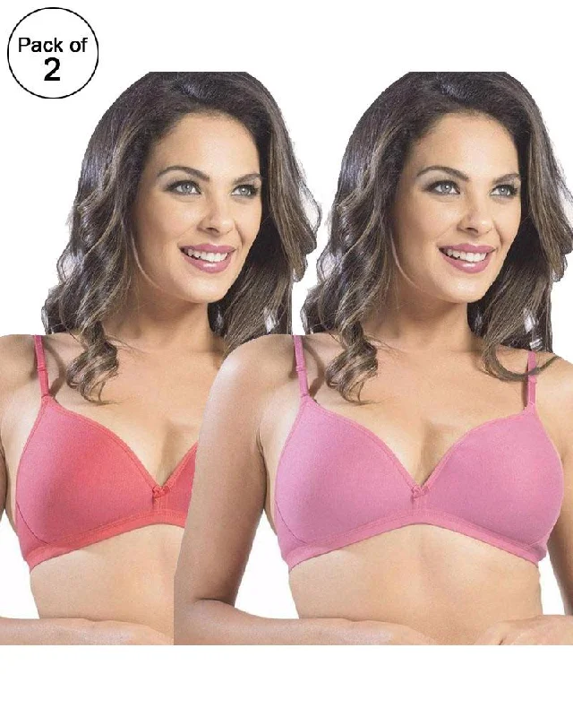 Wireless bras with a focus on comfort during emotional healing-Pack of 2 - Sonari Omania Bra - Non Padded Non Wired - Imported Bra - Random Colors