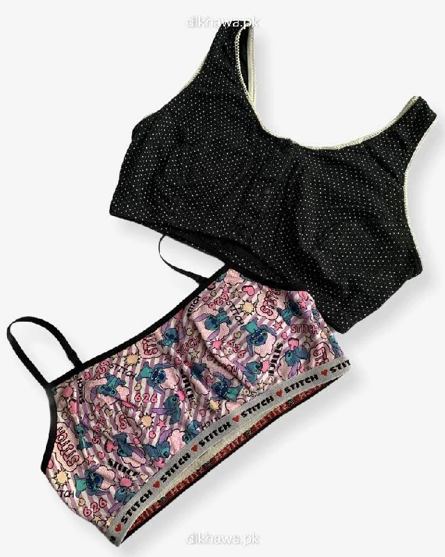 Soft cup bras for women with sensitive skin conditions-Pack Of 2 - Women, Girls Sports Non Padded Bra  Ladies Jogging Bra Imported Stocklot Branded Pushup Bra
