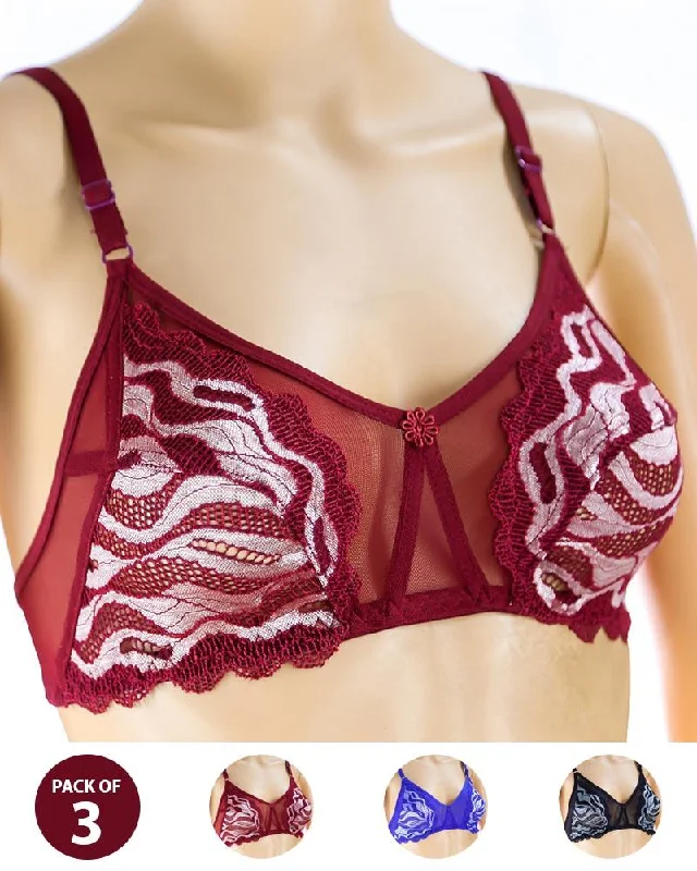 Soft cup bras for women who want a comfortable fit for stamina exercises-Pack of 3 Madam Bra - Limca - Non Padded Bra - Non Wired Bra Soft cup bras for women who want a comfortable fit for stamina exercises-Pack of 3 Madam Bra - Limca - Non Padded Bra - Non Wired Bra