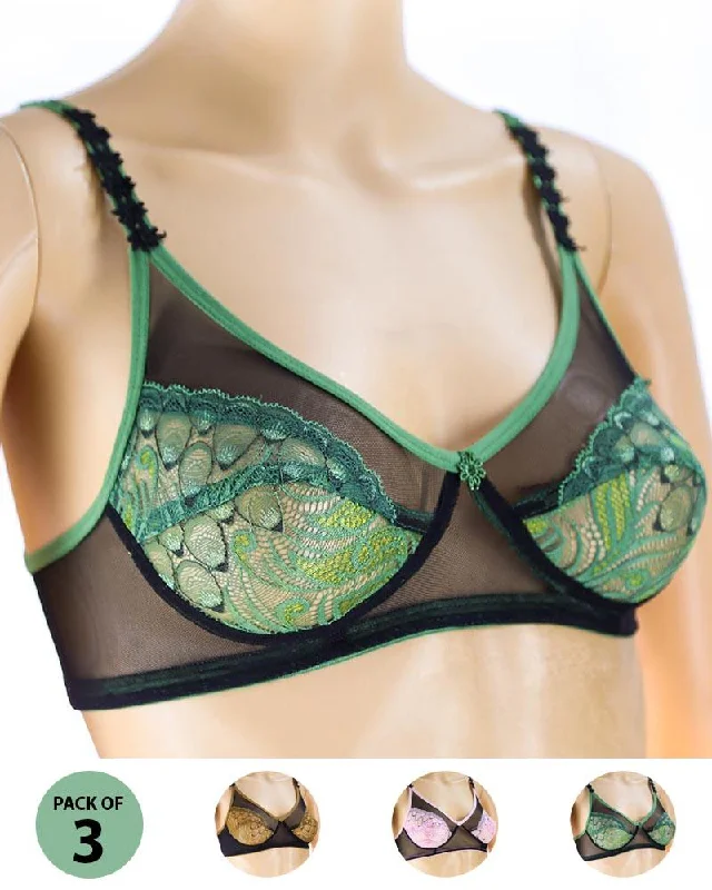 Non wired bras for women who need a comfortable fit for flexibility exercises-Pack of 3 Madam Bra - Rain - Non Padded Bra - Non Wired Bra Non wired bras for women who need a comfortable fit for flexibility exercises-Pack of 3 Madam Bra - Rain - Non Padded Bra - Non Wired Bra