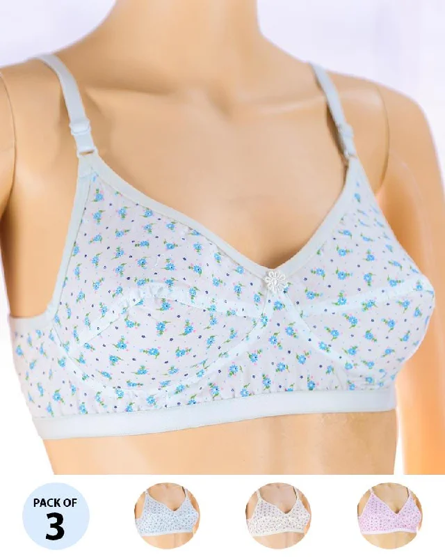 Wireless bras with a focus on comfort during Zumba-Pack of 3 Madam Bra - Safal-11 - Non Padded Bra - Non Wired Bra Wireless bras with a focus on comfort during Zumba-Pack of 3 Madam Bra - Safal-11 - Non Padded Bra - Non Wired Bra