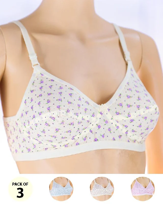 Non wired bras for women who prefer a comfortable fit for dancing-Pack of 3 Madam Bra - Safal-11 - Non Padded Bra - Non Wired Bra Non wired bras for women who prefer a comfortable fit for dancing-Pack of 3 Madam Bra - Safal-11 - Non Padded Bra - Non Wired Bra
