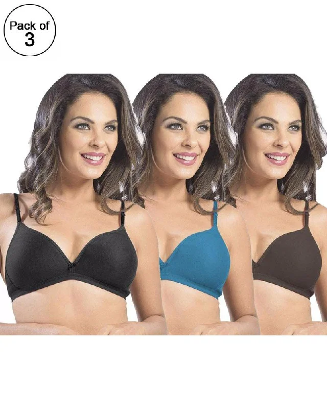 Wireless bras with a focus on comfort during mindfulness exercises-Pack of 3 - Sonari Omania Bra - Non Padded Non Wired - Imported Bra - Random Colors Wireless bras with a focus on comfort during mindfulness exercises-Pack of 3 - Sonari Omania Bra - Non Padded Non Wired - Imported Bra - Random Colors