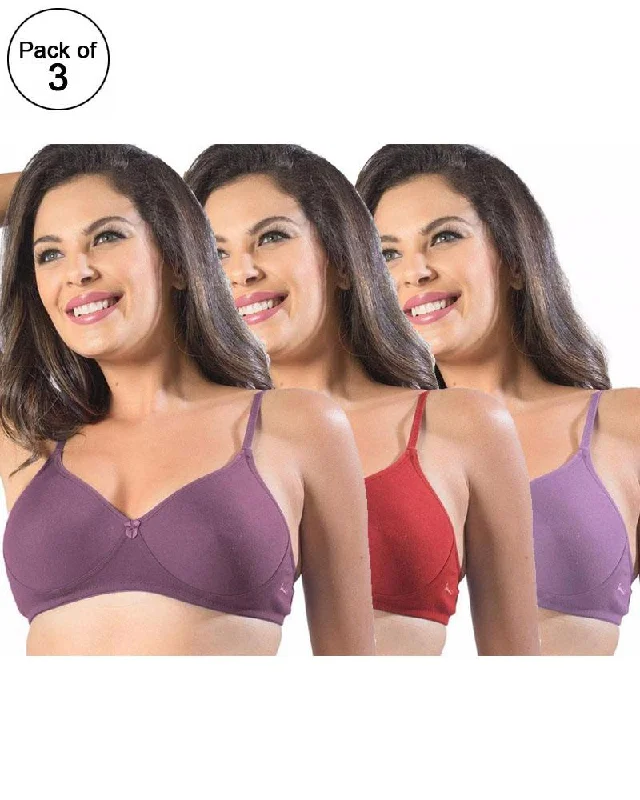 Soft cup bras for women who want a comfortable fit for relaxation techniques-Pack of 3 - Sonari Smile Bra - Non Padded Non Wired - Imported Bra - Random Colors Soft cup bras for women who want a comfortable fit for relaxation techniques-Pack of 3 - Sonari Smile Bra - Non Padded Non Wired - Imported Bra - Random Colors