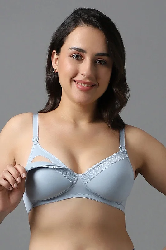 Best bras for breast augmentation support-Padded Non-wired Maternity Bra - Celestial Blue Best bras for breast augmentation support-Padded Non-wired Maternity Bra - Celestial Blue