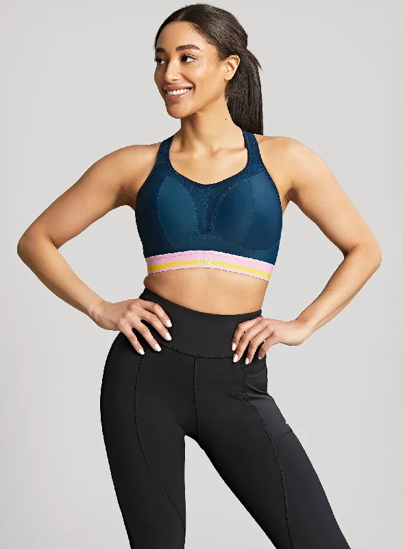 Comfortable padded sports bras for gym-Panache Sport: Boundless Moulded Non Wired Sports Bra Retro Navy Comfortable padded sports bras for gym-Panache Sport: Boundless Moulded Non Wired Sports Bra Retro Navy