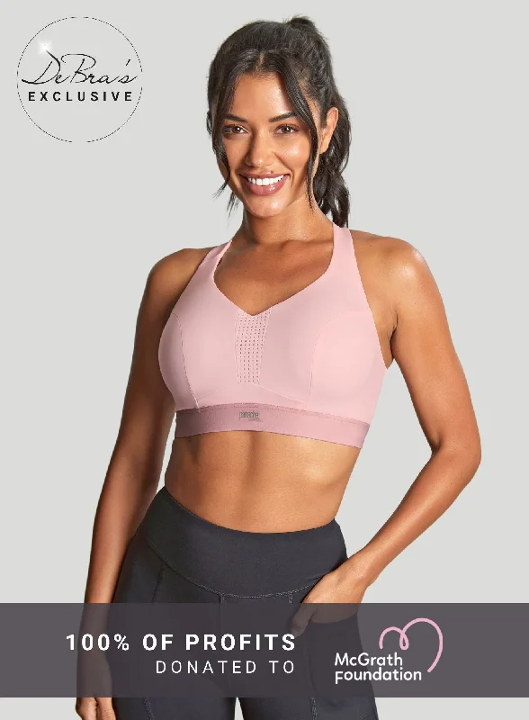 Sports bras with removable padding-Panache Sport: Endurance Non Padded Wired Sports Bra Pink