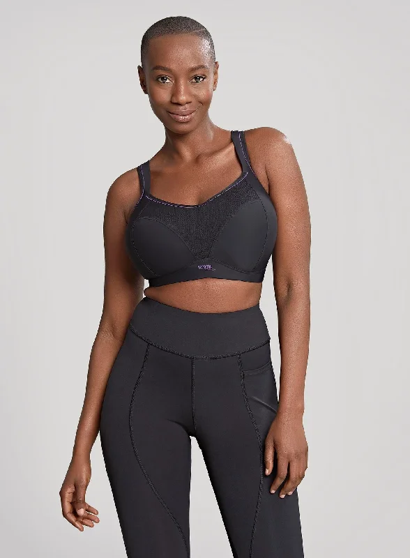 Breathable sports bras for intense sports-Panache Sport: Moulded Non Wired Sports Bra Black