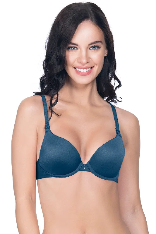 Wireless bras with extra padding-Perfect Lift Padded Wired Demi Bra - Bottle Green Wireless bras with extra padding-Perfect Lift Padded Wired Demi Bra - Bottle Green