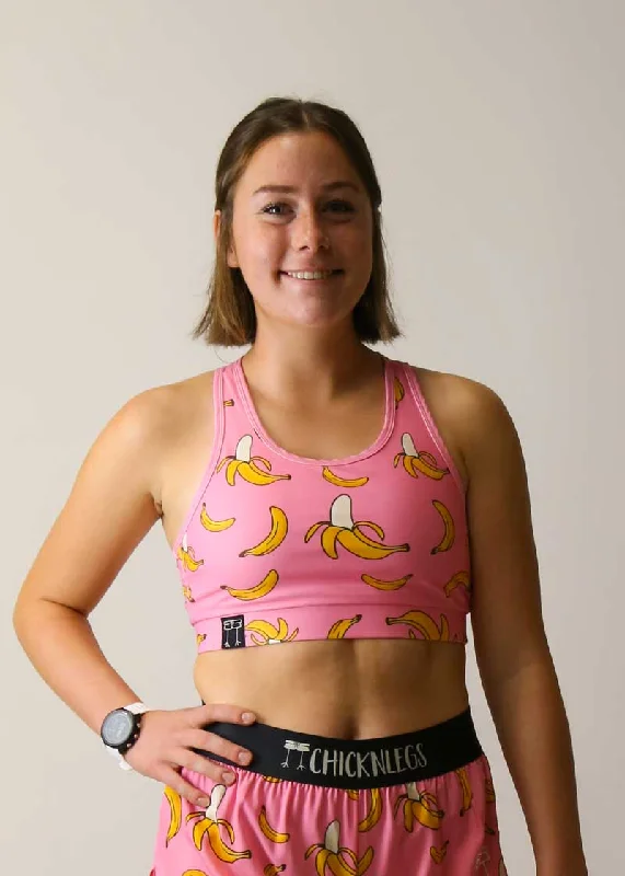 Quick-dry sports bras for fitness wear-Pink Banana OG Sports Bra