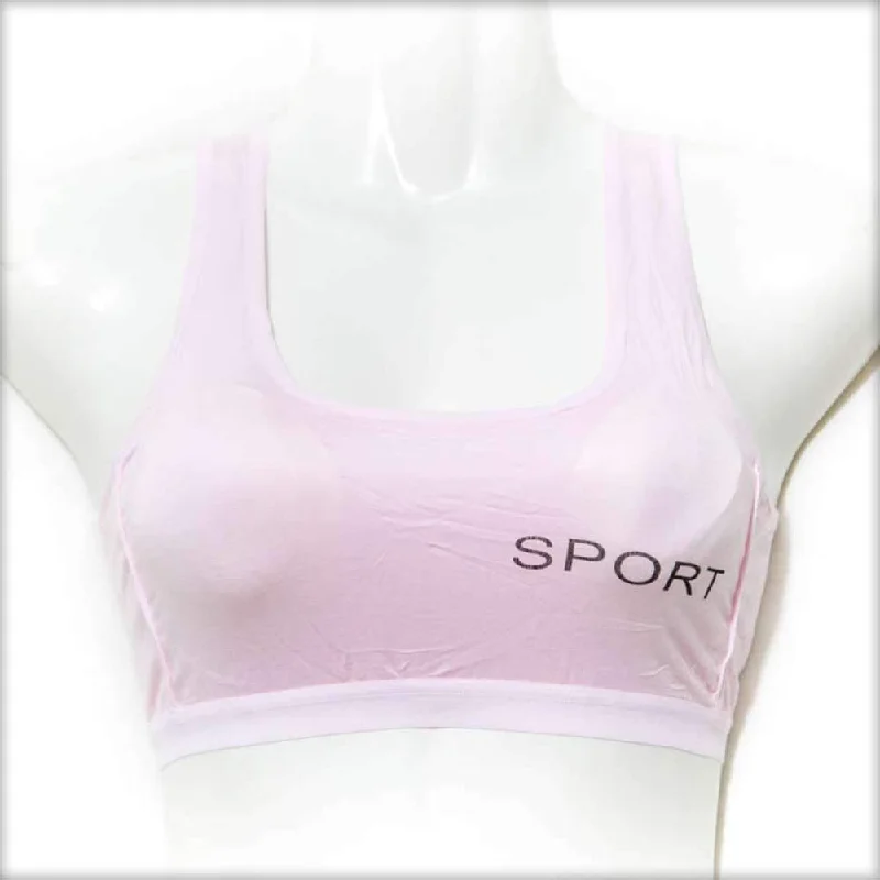 Non wired bras for women who need a comfortable fit for intentional living-Pink Sports Bra