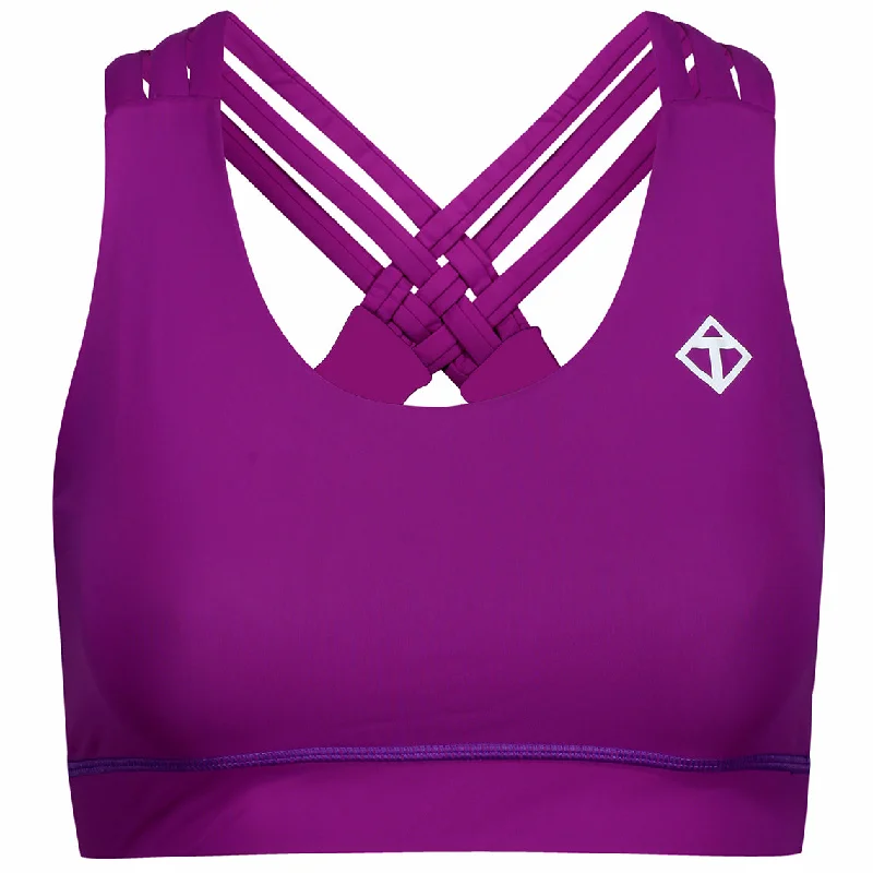 Lightweight and breathable sports bras-Purple Cross Back Bra