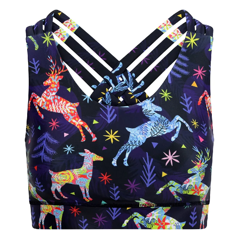Sports bras with adjustable straps-Reindeer Cross Back Bra
