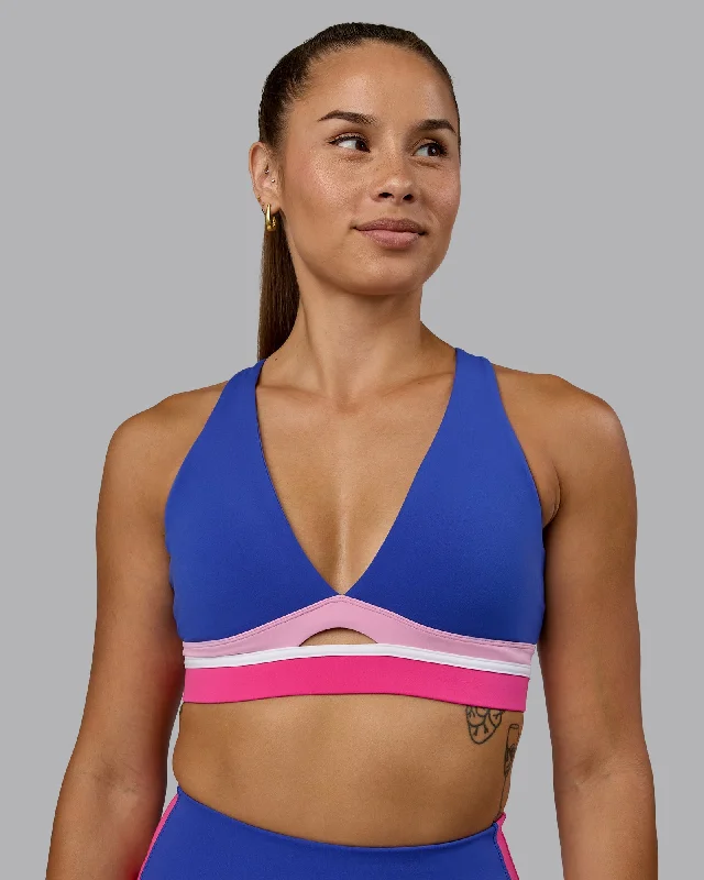 Sports bras for plus-size women-Revitalise Sports Bra - Power Cobalt-Fuchsia Pink