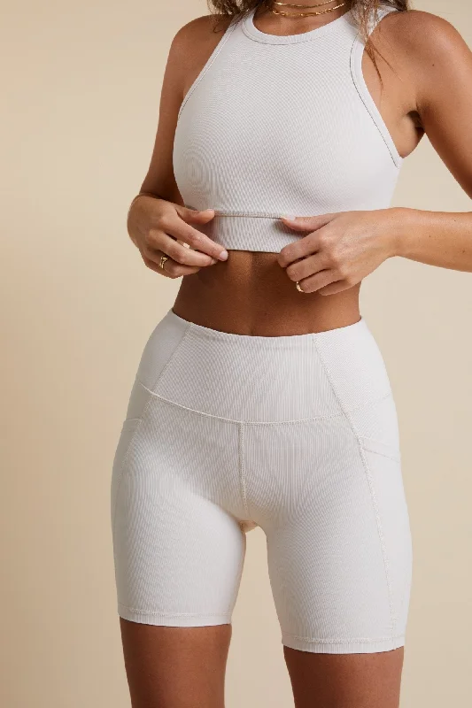 Sports bras for women with sensitive skin-Ribbed Momentum Sports Bra