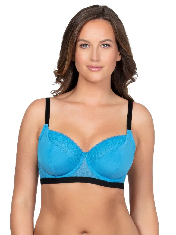 Padded bras for shaping and definition-Romina Unlined Wire Bra - Mediterranean Blue - P5522