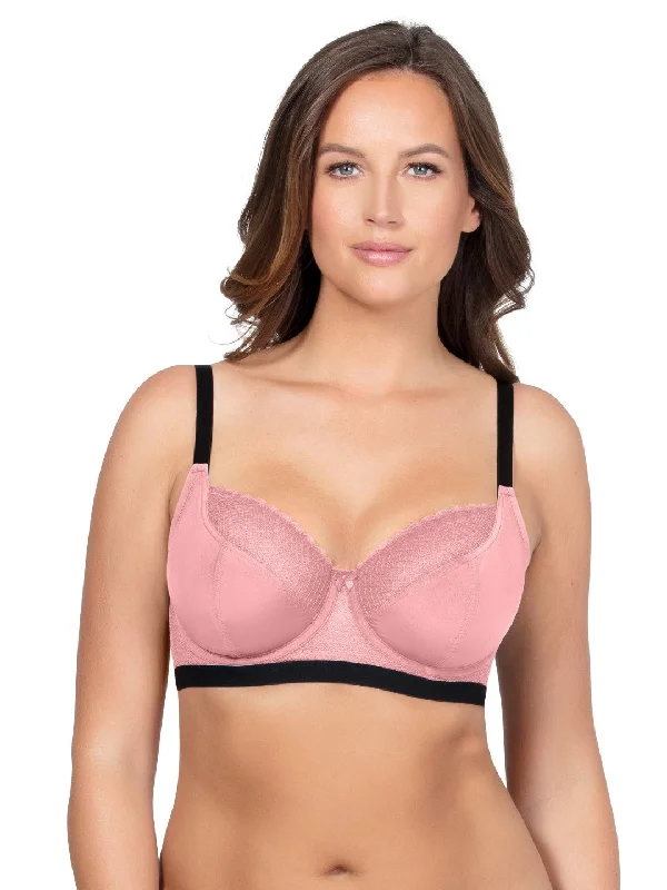 Women's bras for sleeping in comfort-Romina Unlined Wire Bra - Quartz Pink - P5522