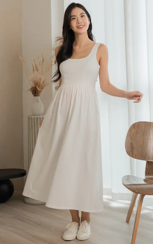 Nursing bras with a focus on comfort during hot summer days and outdoor activities with a baby during breastfeeding-Rosalie Nursing Dress in White Nursing bras with a focus on comfort during hot summer days and outdoor activities with a baby during breastfeeding-Rosalie Nursing Dress in White