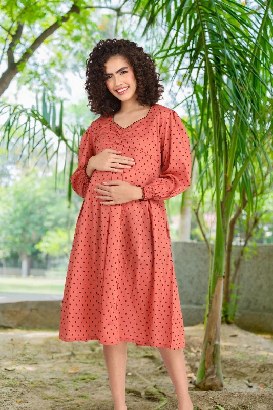 Maternity bras that are designed for extended breastfeeding periods and support during postpartum recovery and breastfeeding-Rouge Polka Maternity & Nursing Dress (100% Cotton) Maternity bras that are designed for extended breastfeeding periods and support during postpartum recovery and breastfeeding-Rouge Polka Maternity & Nursing Dress (100% Cotton)