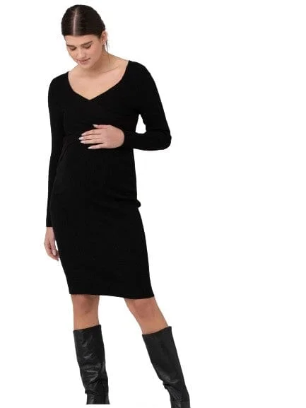 Nursing bras with a focus on ease of use for mothers with twins or multiples and tandem breastfeeding during postpartum-Sadie Knit Nursing Dress Nursing bras with a focus on ease of use for mothers with twins or multiples and tandem breastfeeding during postpartum-Sadie Knit Nursing Dress