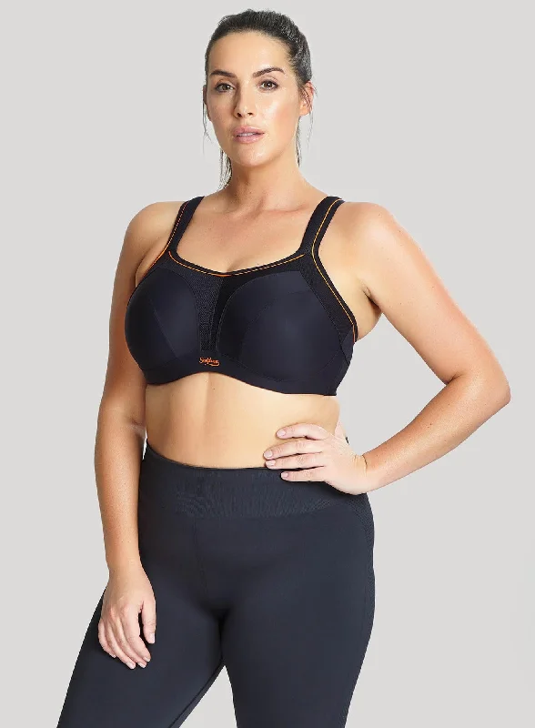 Soft cup sports bras for gentle support-Sculptresse: Activate Non Padded Sports Bra Black