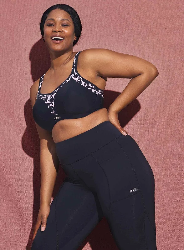 Sports bras with adjustable straps-Sculptresse: Activate Non Padded Sports Bra Mono Print