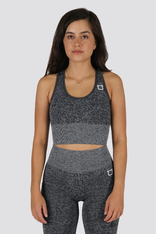 Comfortable sports bras for all-day wear-Seamless Leopard Sports Bra - Stormy
